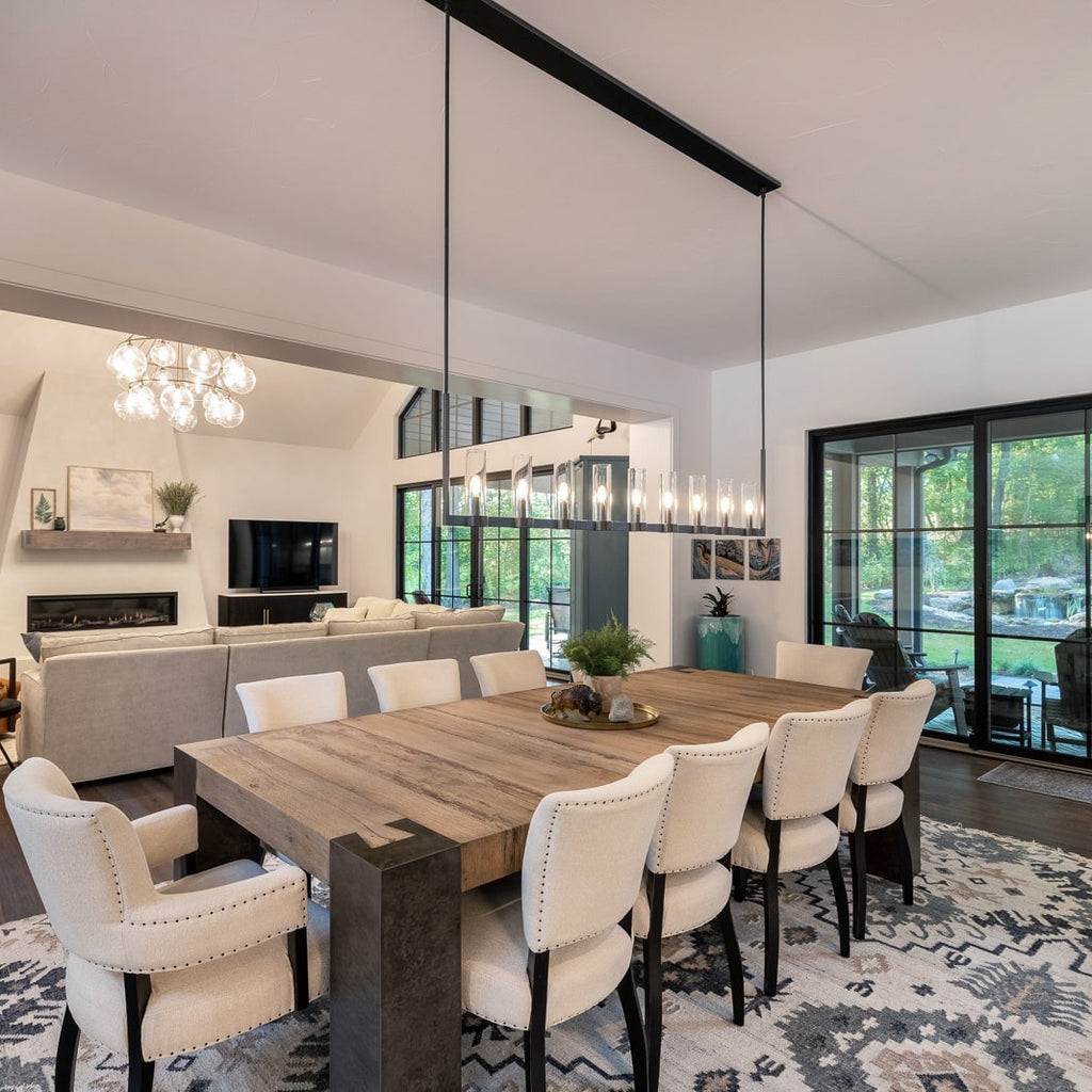 69 Inch Cylinder Glass Linear Candle Chandelier - Ravelle