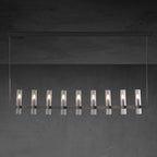 69 Inch Cylindrical Glass Candle Linear Chandelier - Ravelle