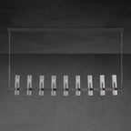 69 Inch Cylindrical Glass Candle Linear Chandelier - Ravelle
