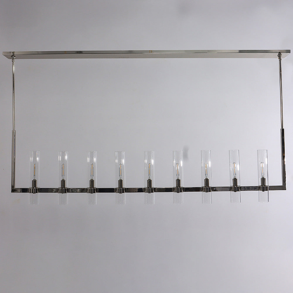 69 Inch Cylindrical Glass Candle Linear Chandelier - Ravelle