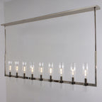 69 Inch Cylindrical Glass Candle Linear Chandelier - Ravelle
