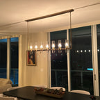 54 Inch Cylindrical Glass Candle Linear Chandelier - Ravelle