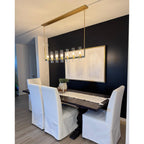 54 Inch Cylindrical Glass Candle Linear Chandelier - Ravelle