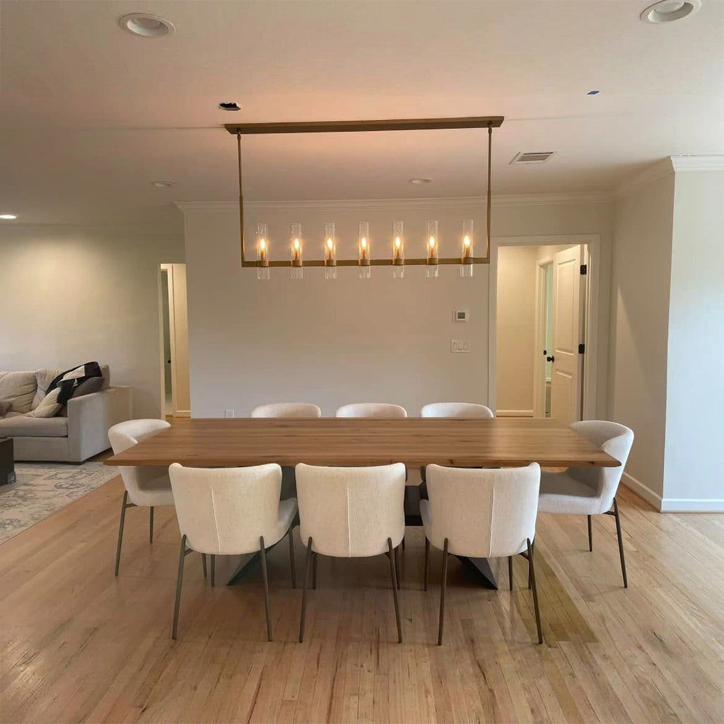 54 Inch Cylinder Glass Candle Linear Chandelier - Ravelle