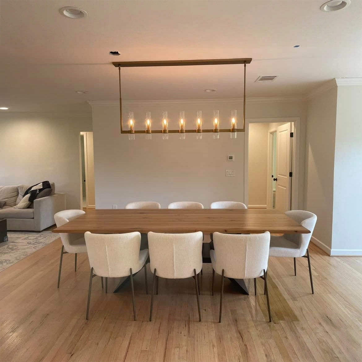 54 Inch Cylinder Glass Candle Linear Chandelier - Ravelle