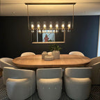 54 Inch Cylindrical Glass Candle Linear Chandelier - Ravelle