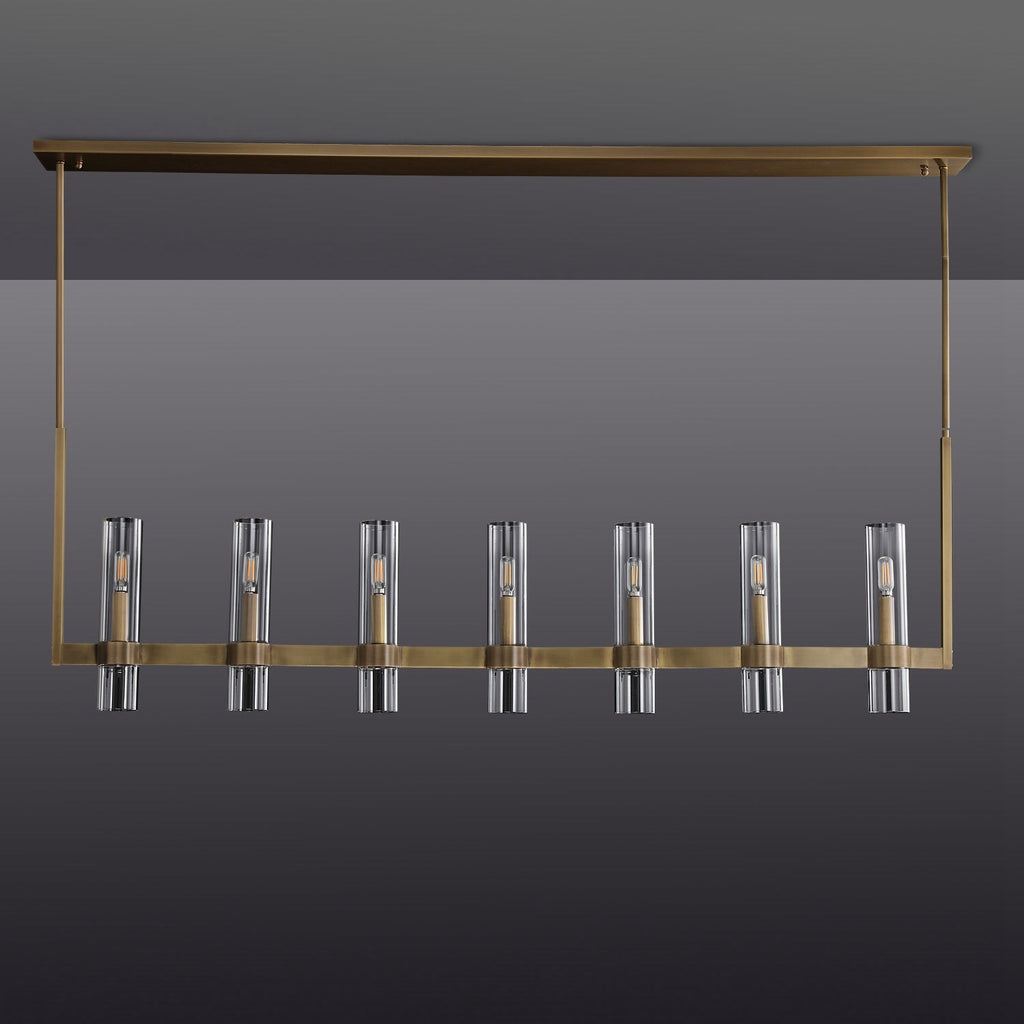 54 Zoll zylindrischer linearer Kerzenleuchter aus Glas - Ravelle