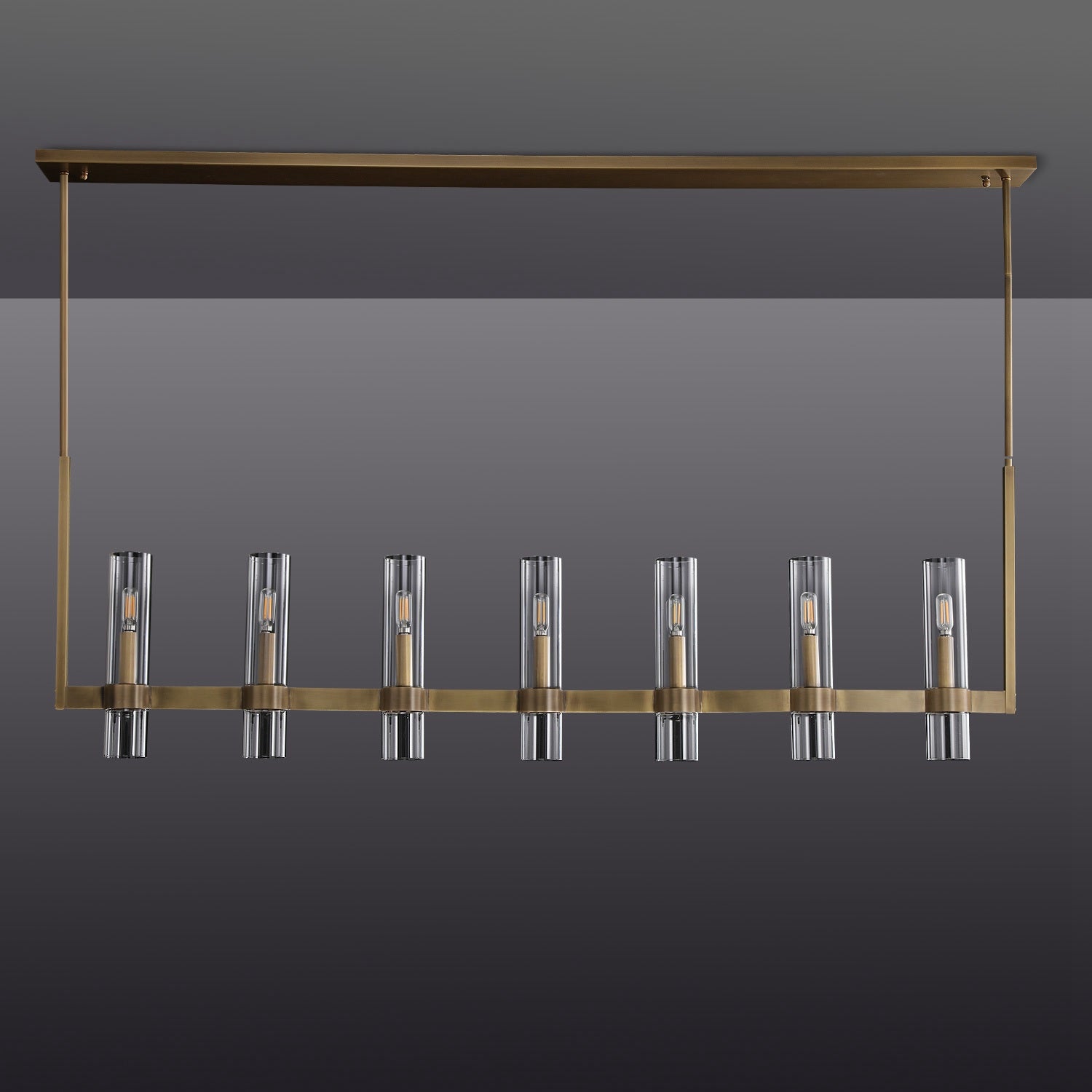 54 Inch Cylinder Glass Candle Linear Chandelier - Ravelle