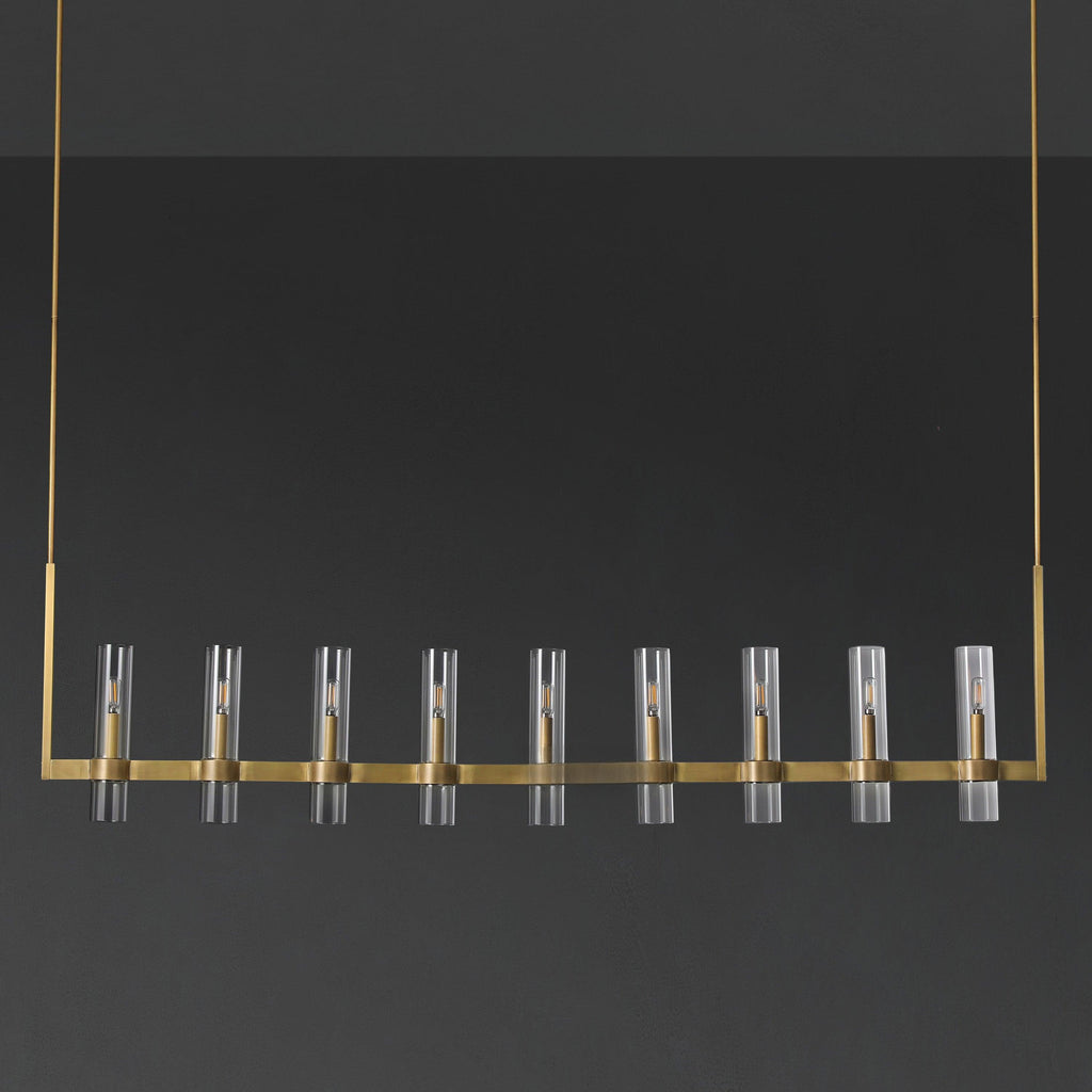 69 Inch Cylinder Glass Candle Linear Chandelier - Ravelle