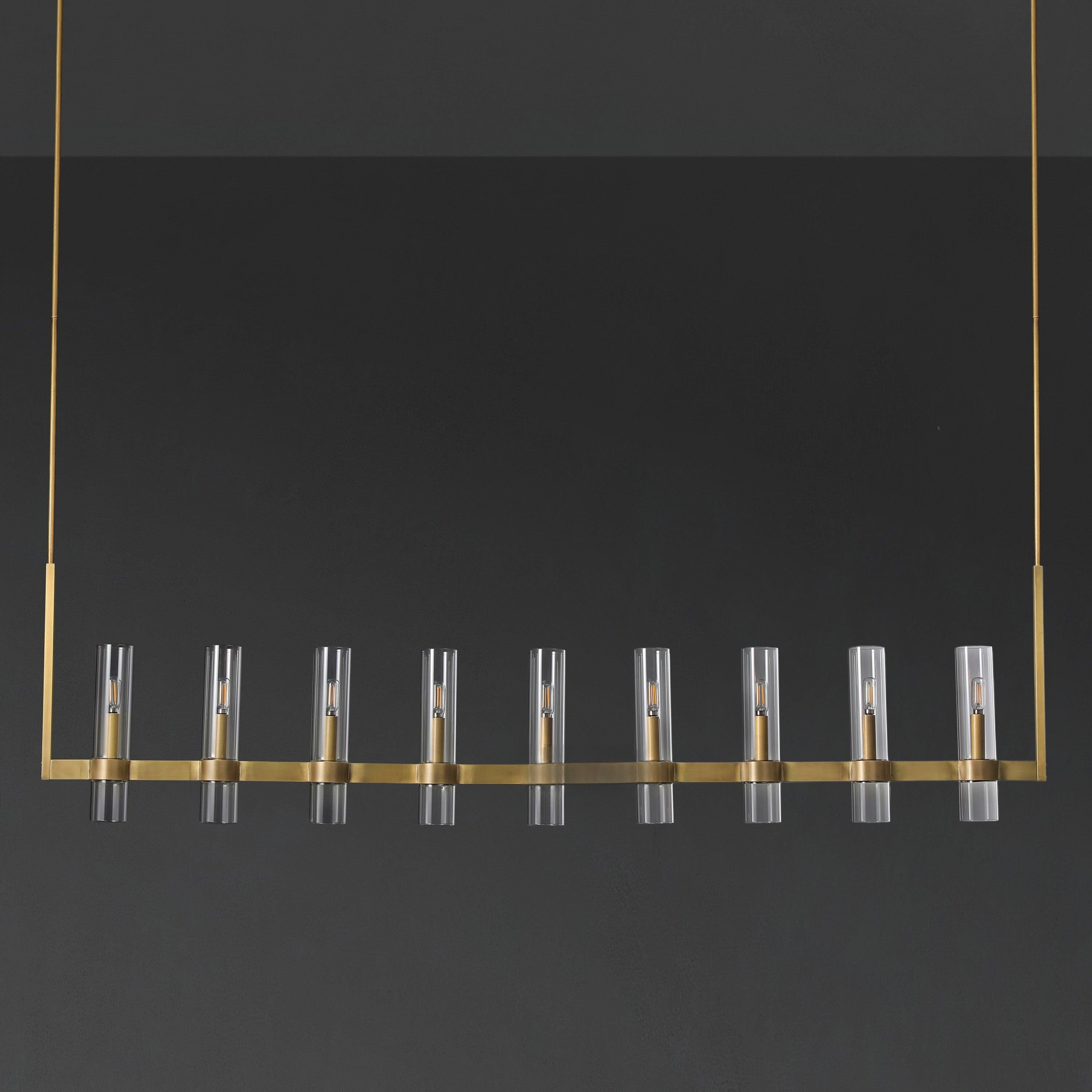 69 Inch Cylinder Glass Candle Linear Chandelier - Ravelle