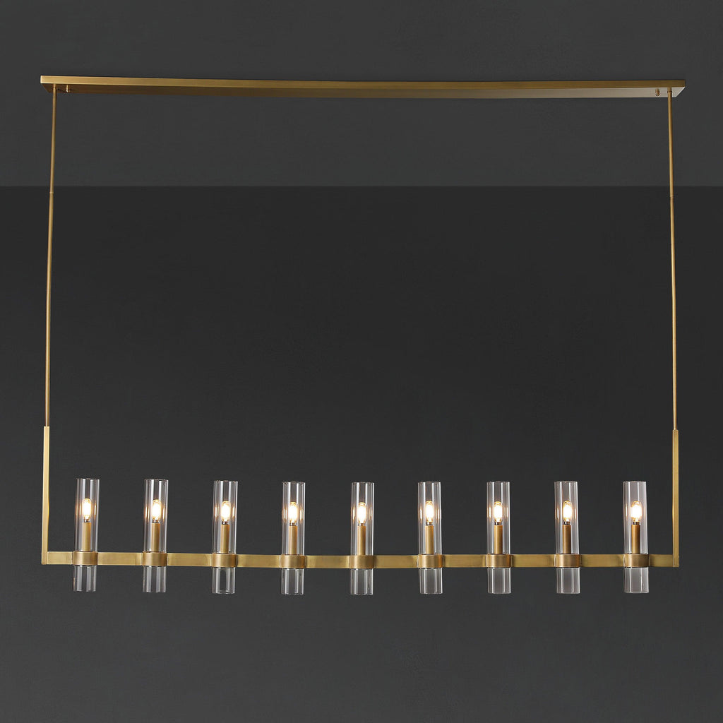 69 Inch Cylinder Glass Candle Linear Chandelier - Ravelle