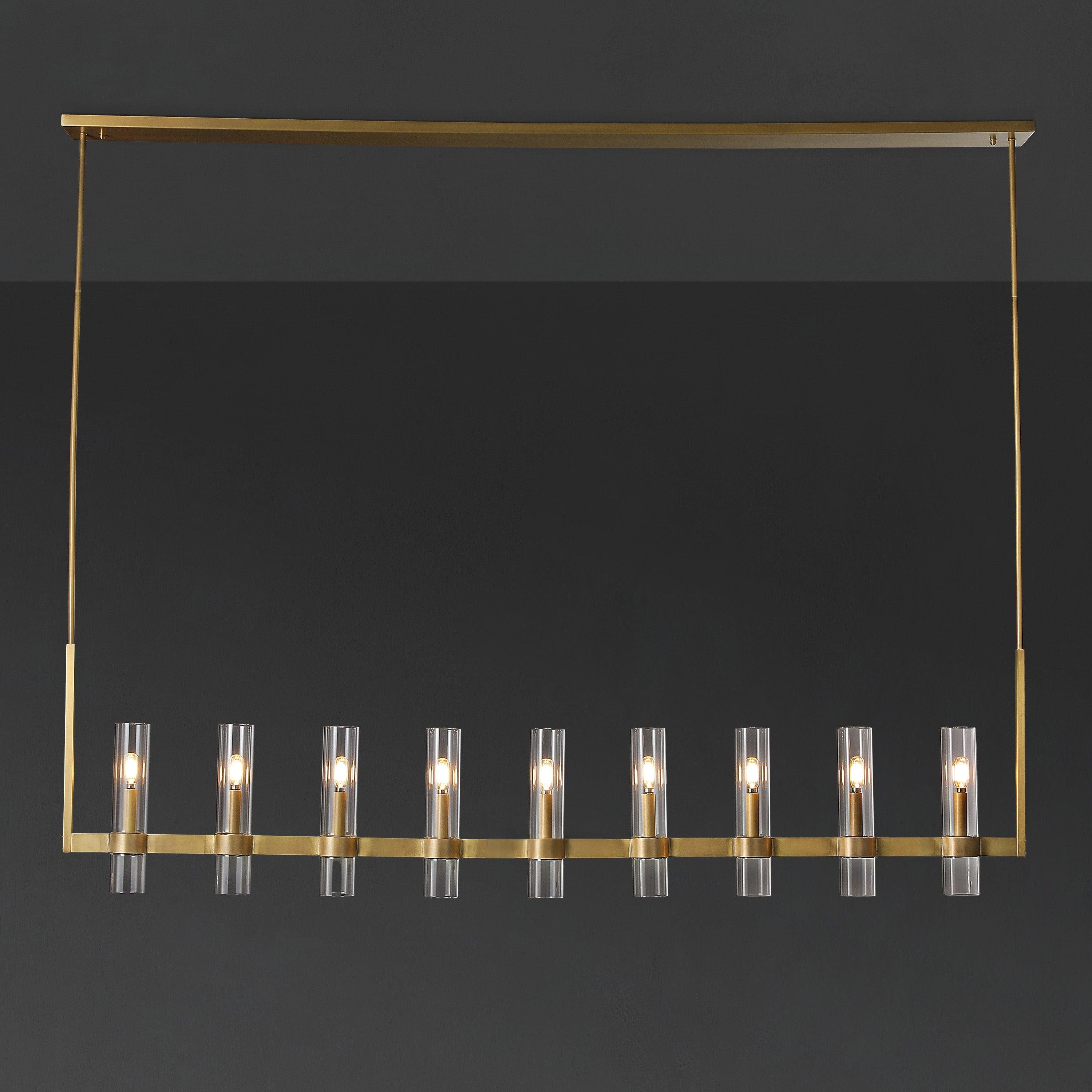 69 Inch Cylinder Glass Candle Linear Chandelier - Ravelle