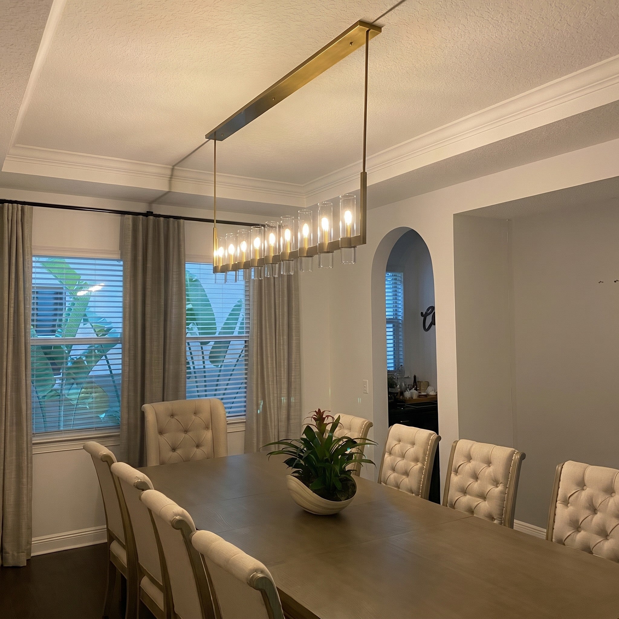 69 Inch Cylinder Glass Candle Linear Chandelier - Ravelle