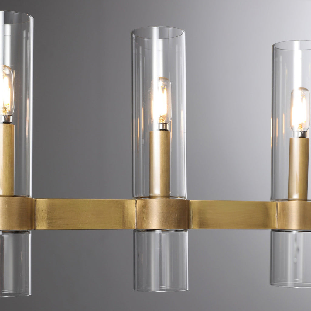 69 Inch Cylindrical Glass Candle Linear Chandelier - Ravelle