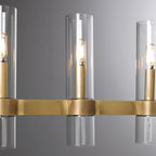 69 Inch Cylindrical Glass Candle Linear Chandelier - Ravelle