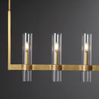 69 Inch Cylindrical Glass Candle Linear Chandelier - Ravelle