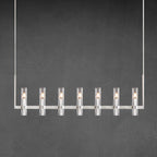 54 Inch Cylindrical Glass Candle Linear Chandelier - Ravelle