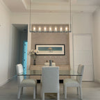 54 Inch Cylindrical Glass Candle Linear Chandelier - Ravelle