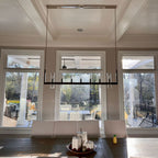 54 Inch Cylindrical Glass Candle Linear Chandelier - Ravelle