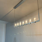 54 Inch Cylindrical Glass Candle Linear Chandelier - Ravelle