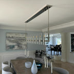 54 Inch Cylindrical Glass Candle Linear Chandelier - Ravelle