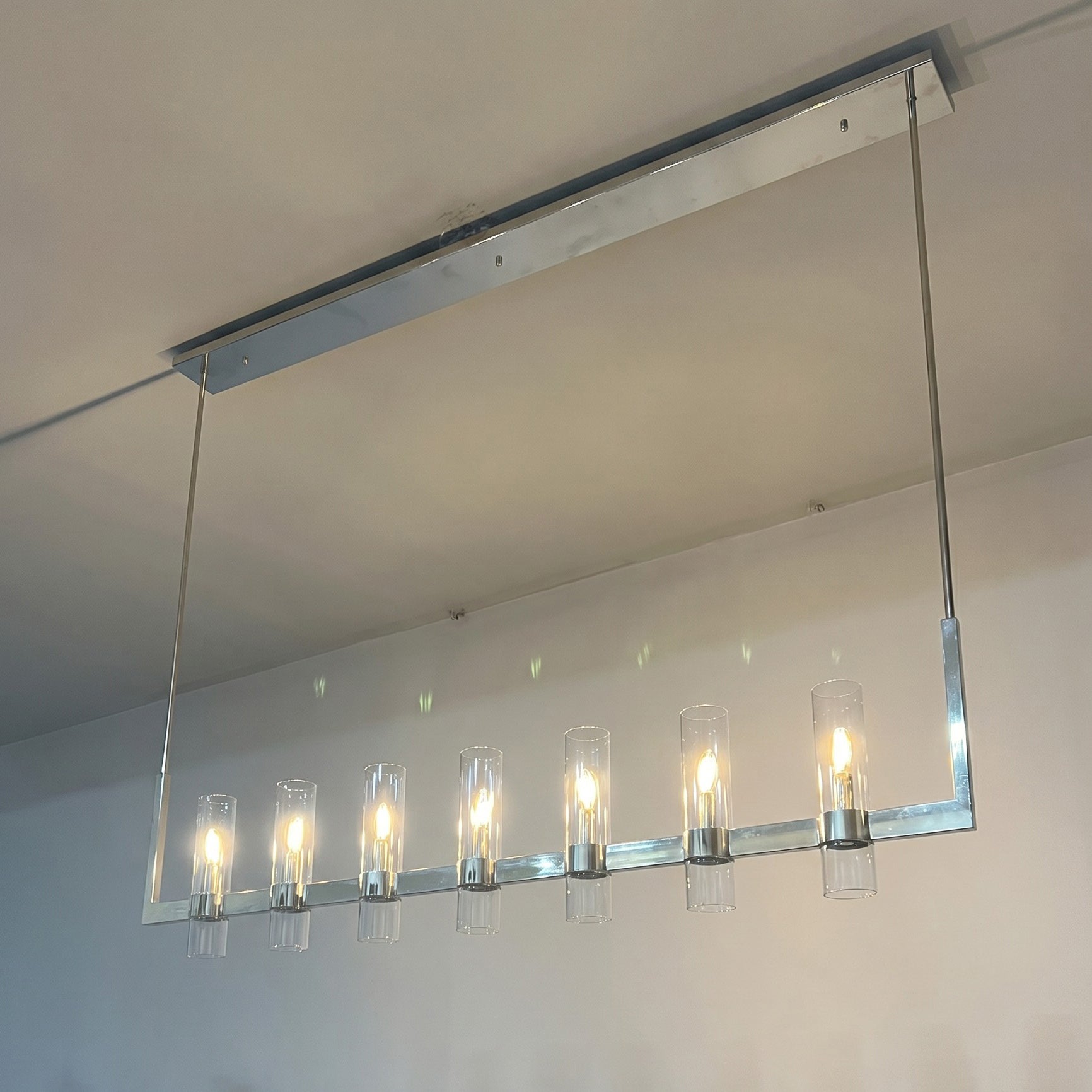 54 Inch Cylinder Glass Linear Chandelier - Ravelle