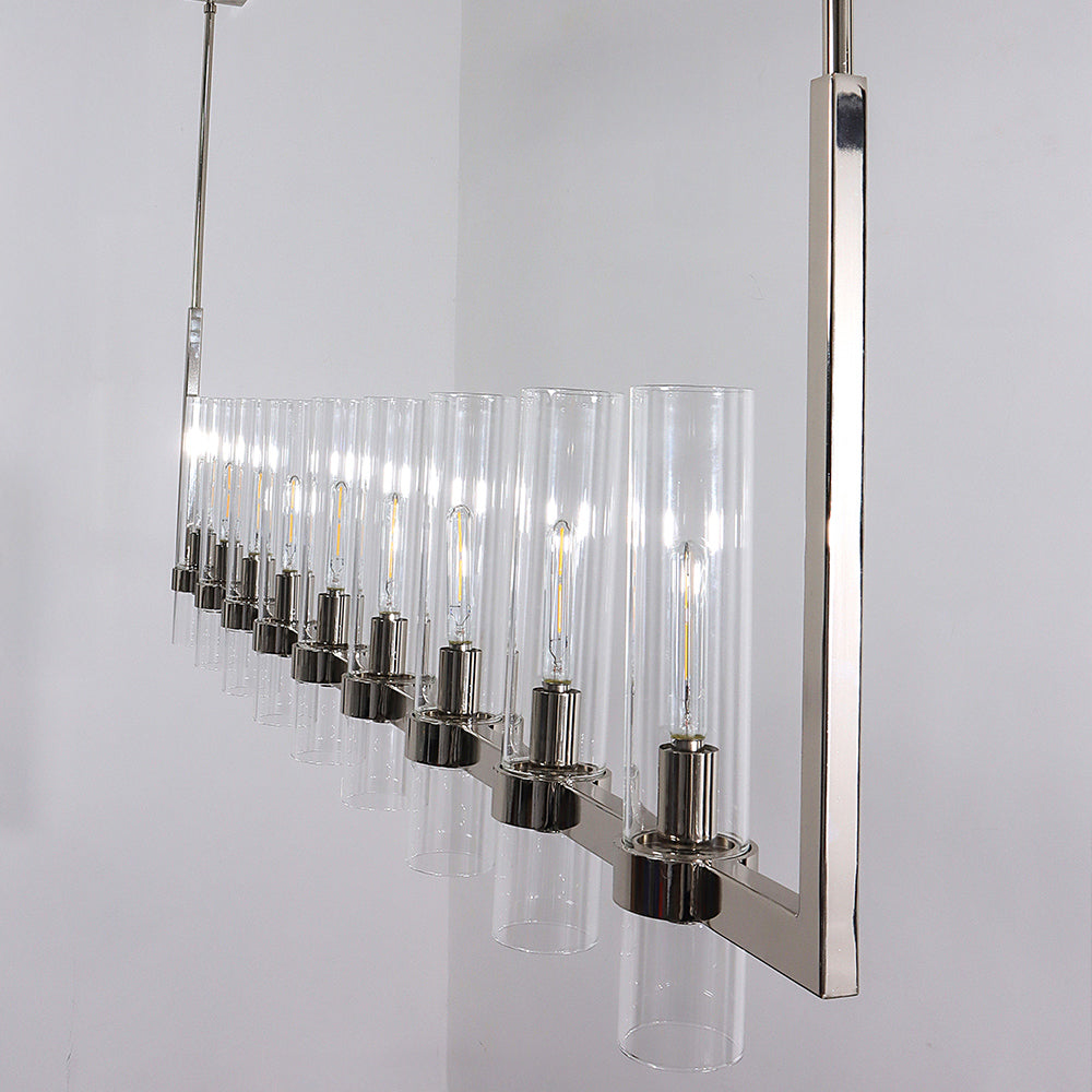 69 Inch Cylinder Glass Linear Candle Chandelier - Ravelle