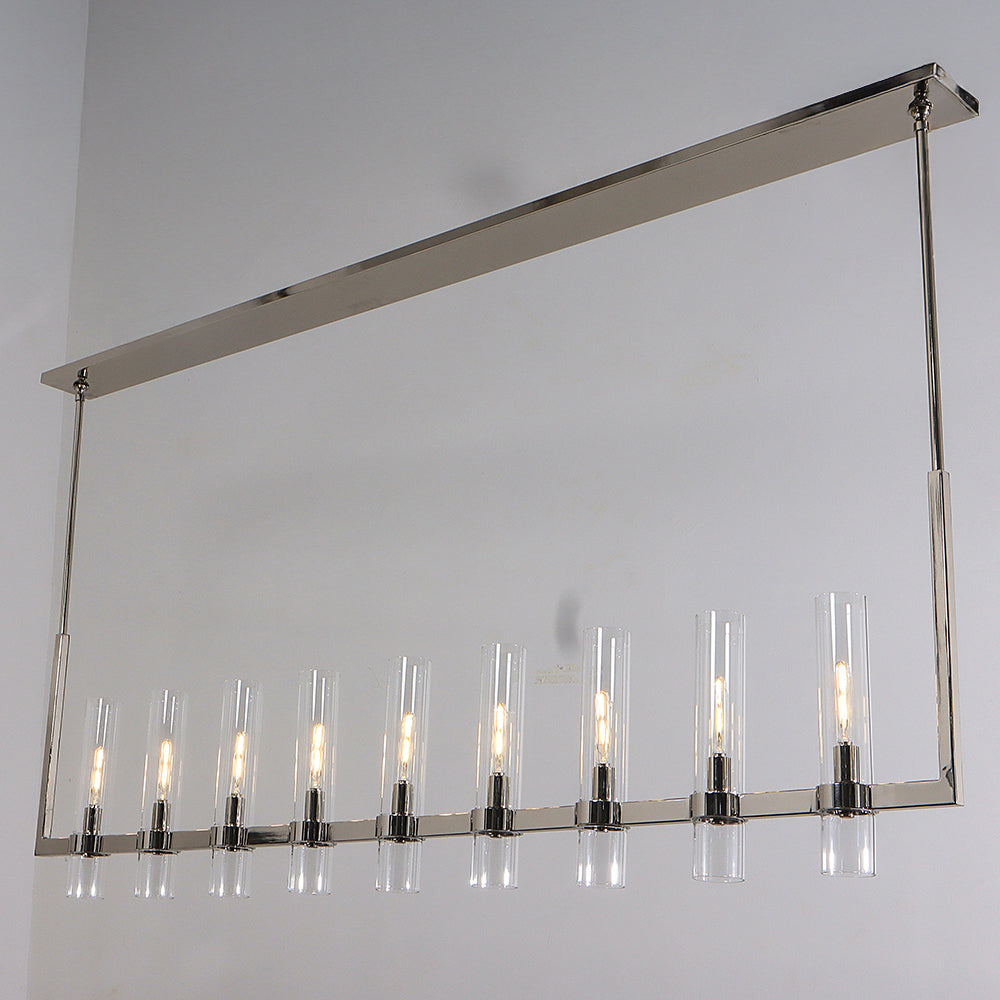 69 Inch Cylinder Glass Linear Candle Chandelier - Ravelle