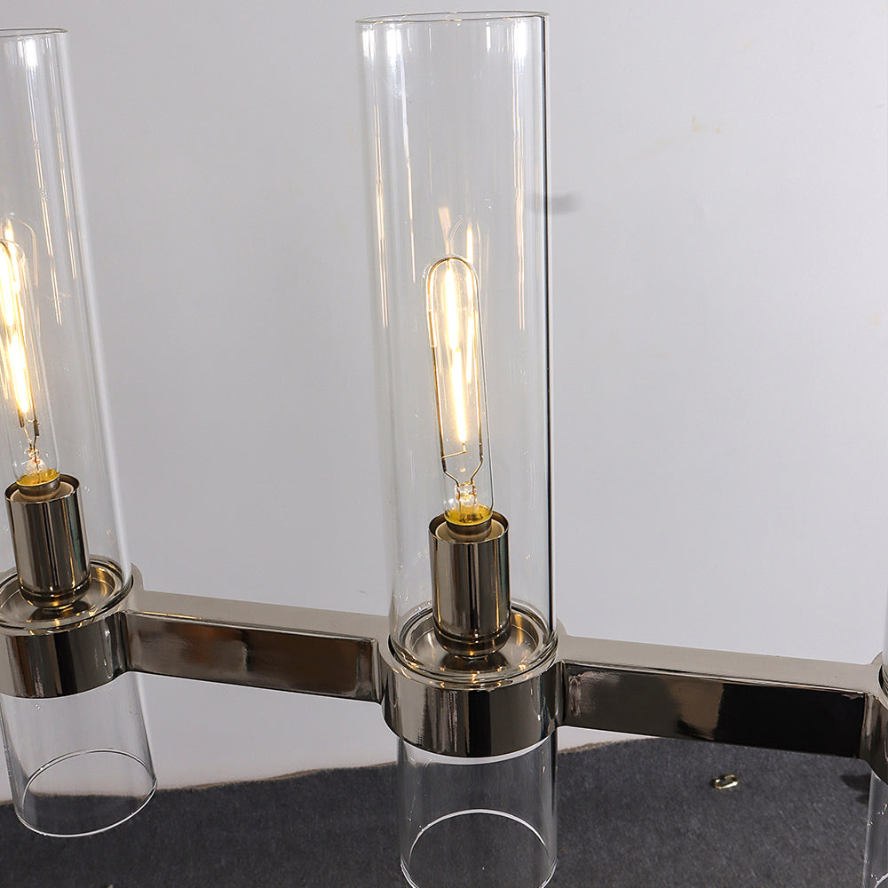 69 Inch Cylindrical Glass Candle Linear Chandelier - Ravelle