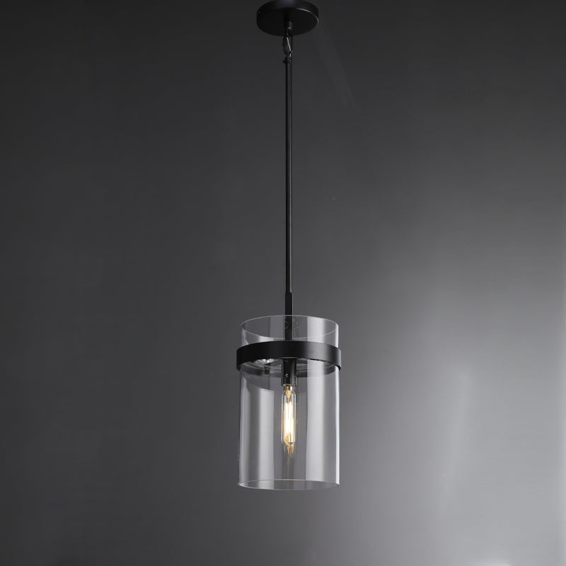 8 Inch Cylindrical Glass Pendant Light - Ravelle