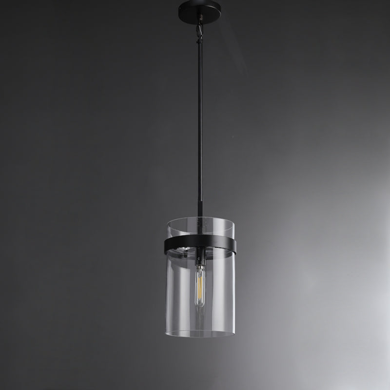 8 Inch Cylindrical Glass Pendant Light - Ravelle