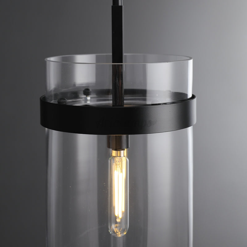 8 Inch Cylindrical Glass Pendant Light - Ravelle