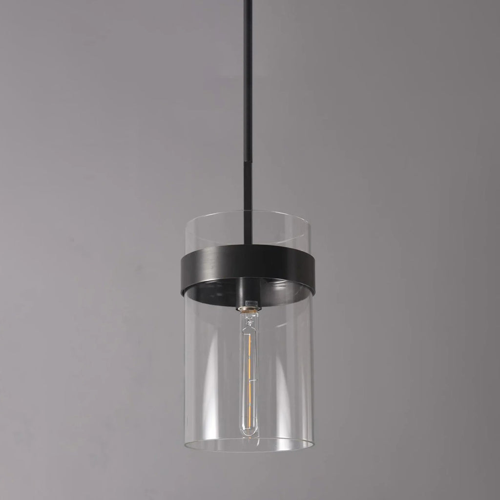 8 Zoll zylindrische Glas-Pendelleuchte - Ravelle