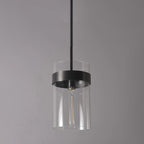 8 Zoll zylindrische Glas-Pendelleuchte - Ravelle