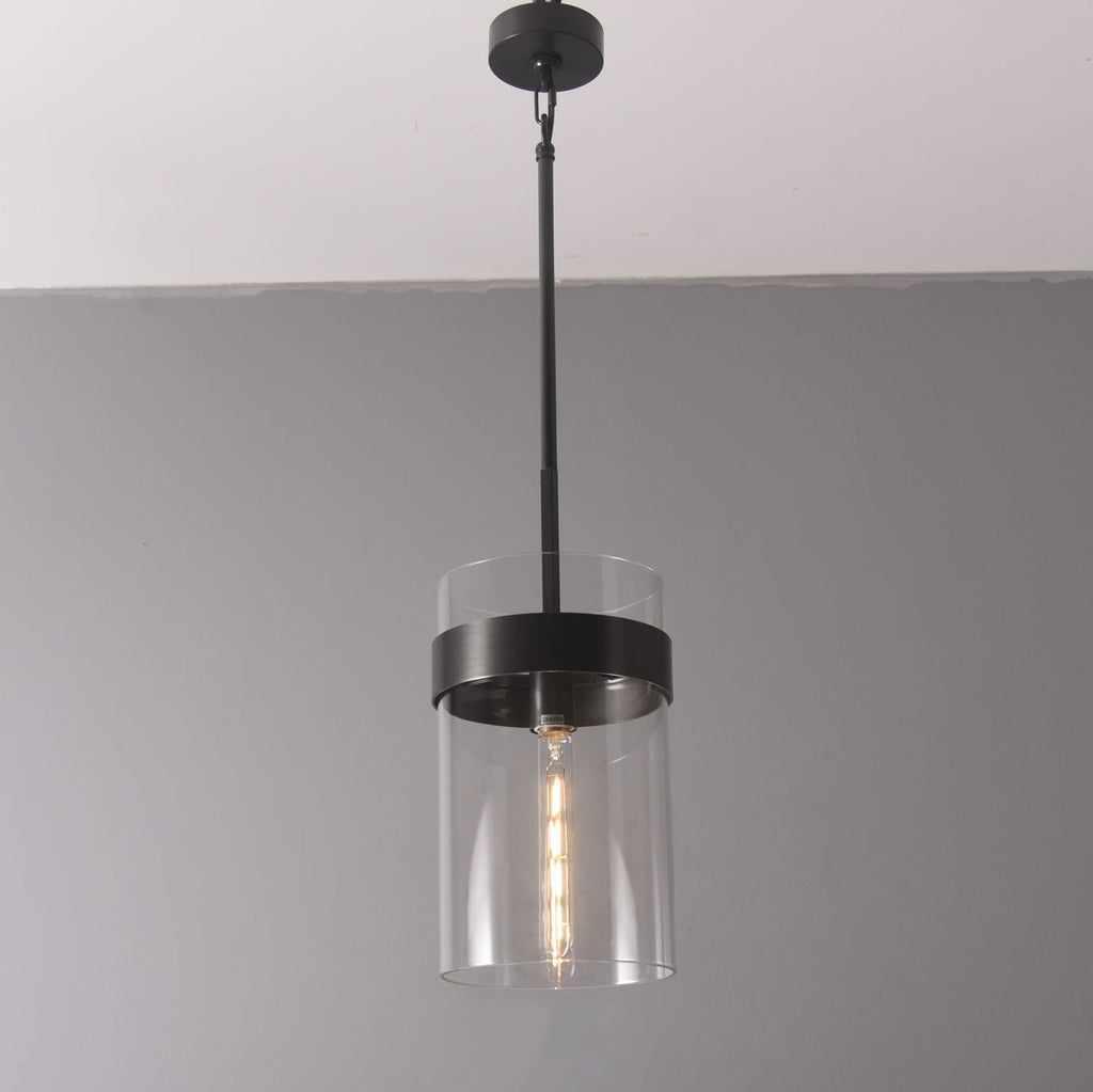 8 Zoll zylindrische Glas-Pendelleuchte - Ravelle