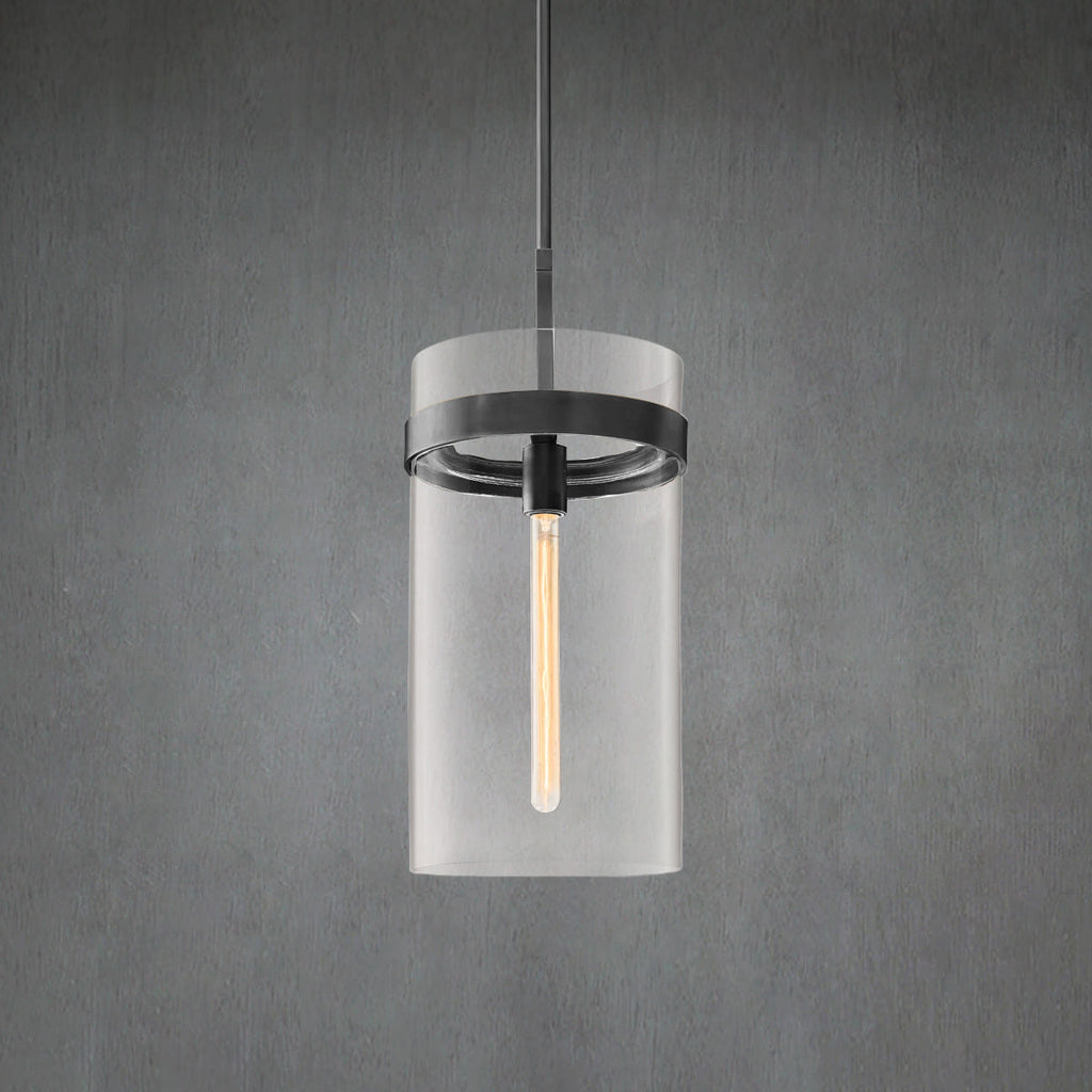10 Inch Cylindrical Glass Pendant Light - Ravelle