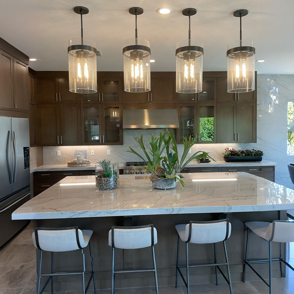 12 Inch Cylinder Glass Pendant Light - Ravelle