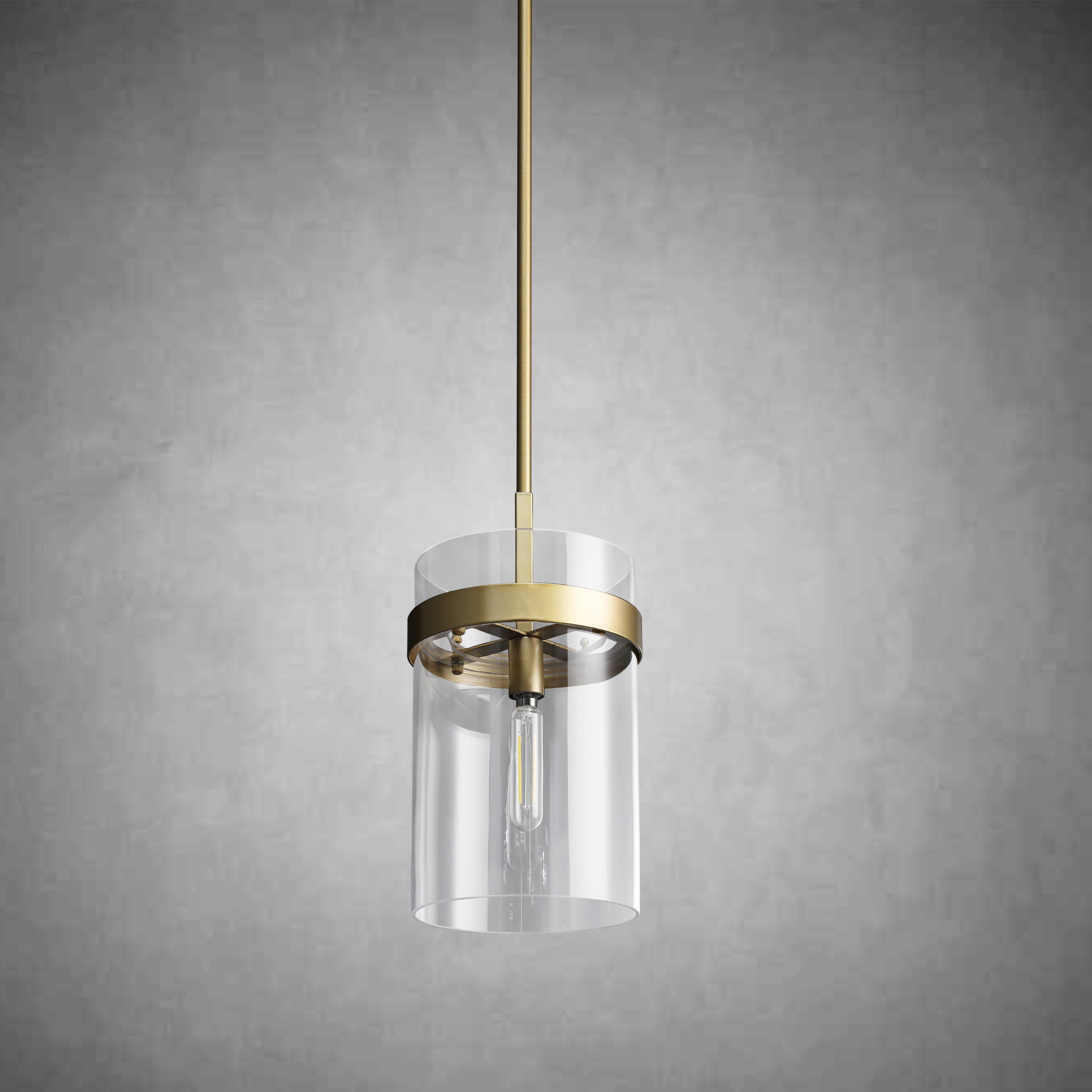8 Inch Cylindrical Glass Pendant Light - Ravelle