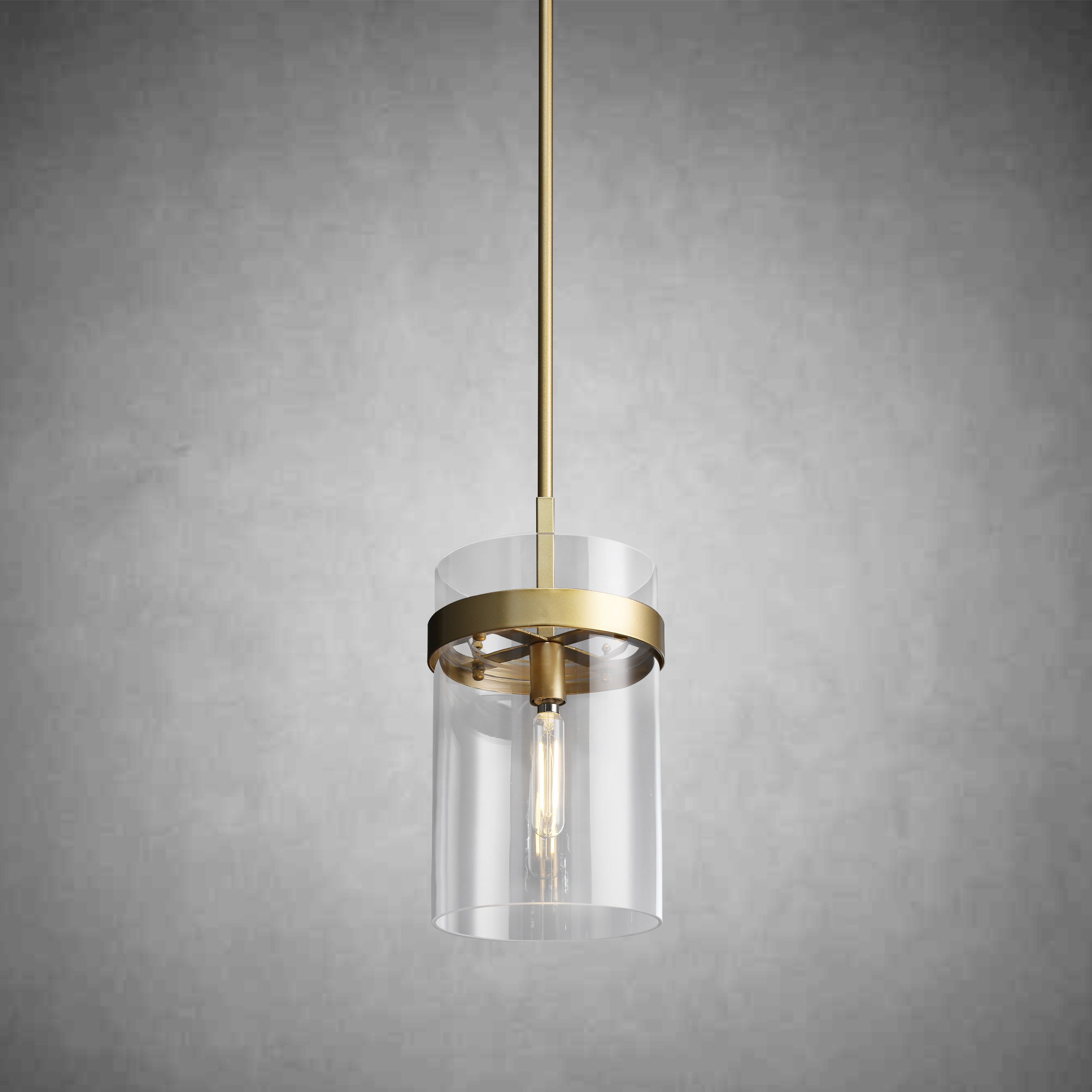 8 Inch Cylindrical Glass Pendant Light - Ravelle