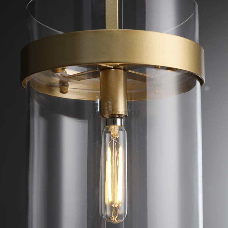 8 Inch Cylindrical Glass Pendant Light - Ravelle