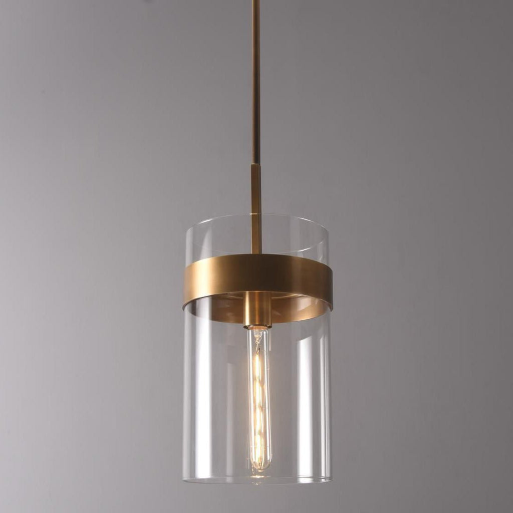 8 Zoll zylindrische Glas-Pendelleuchte - Ravelle