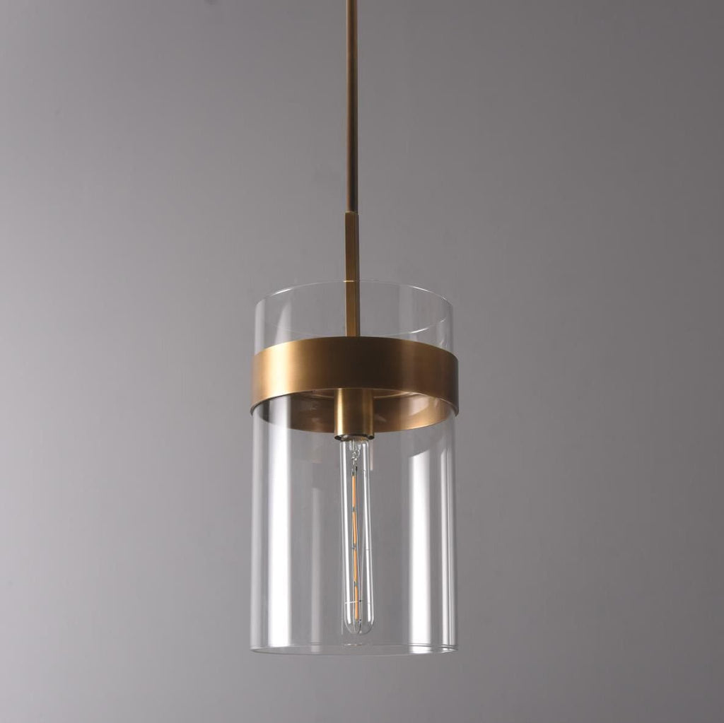 8 Zoll zylindrische Glas-Pendelleuchte - Ravelle