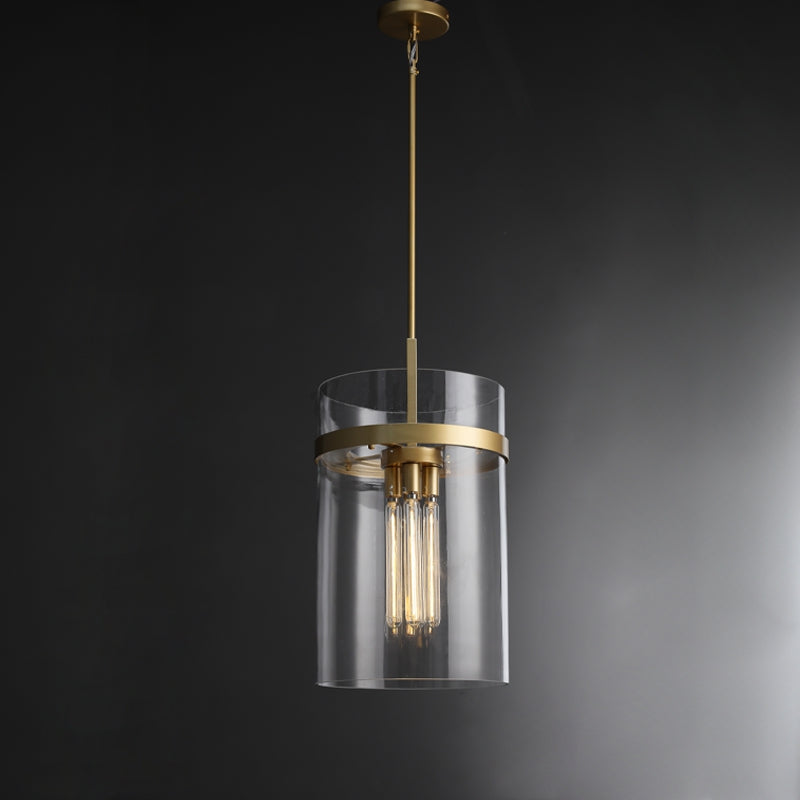 12 Inch Cylindrical Glass Pendant Light - Ravelle