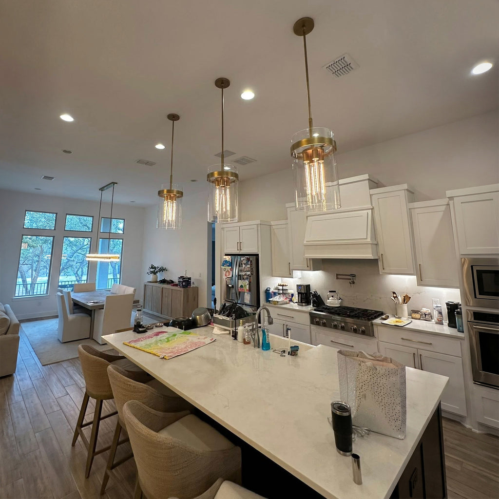 12 Inch Cylinder Glass Pendant Light - Ravelle