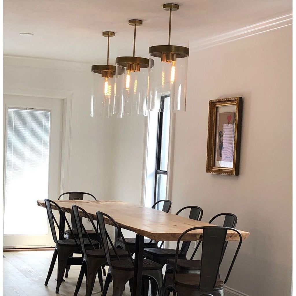 12 Inch Cylindrical Glass Pendant Light - Ravelle