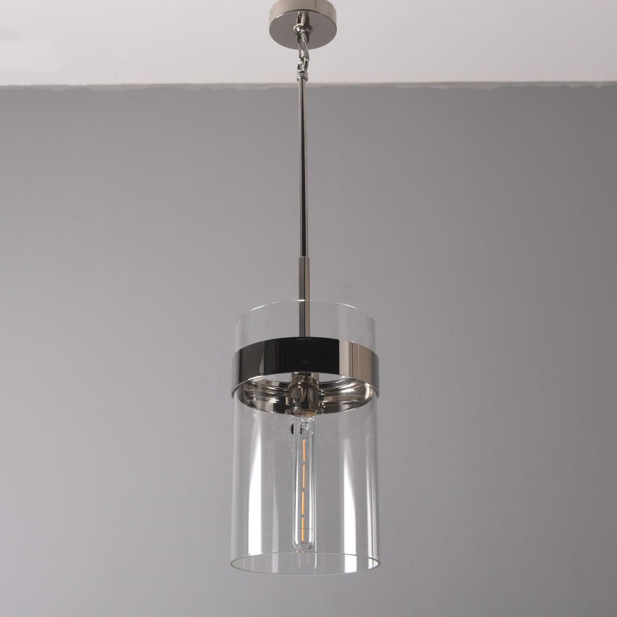 8 Inch Cylindrical Glass Pendant Light - Ravelle
