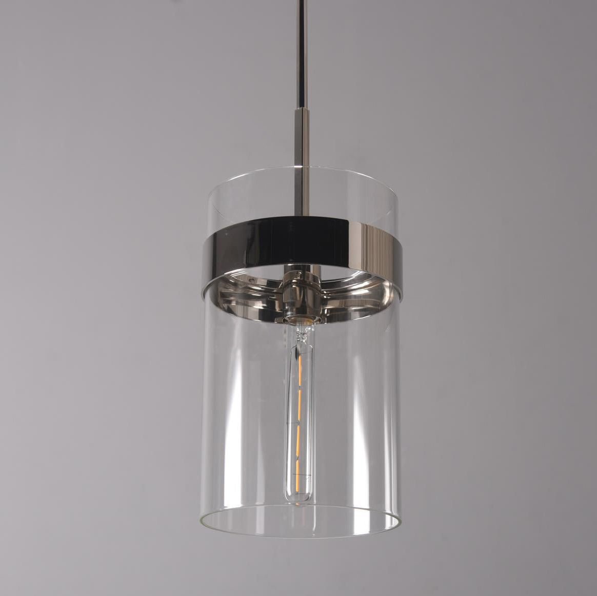 8 Inch Cylindrical Glass Pendant Light - Ravelle