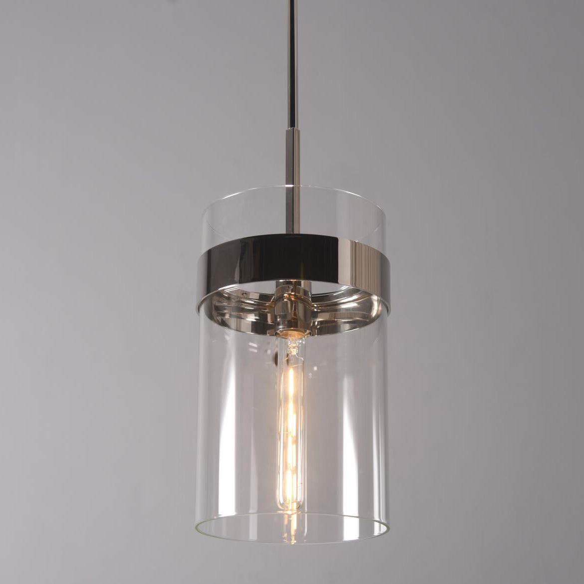 8 Inch Cylindrical Glass Pendant Light - Ravelle