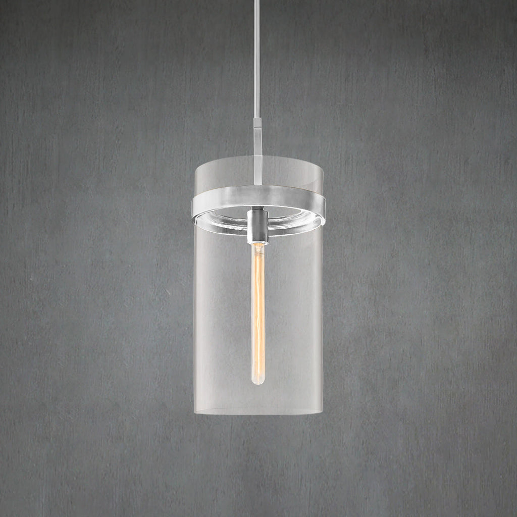 10 Inch Cylindrical Glass Pendant Light - Ravelle
