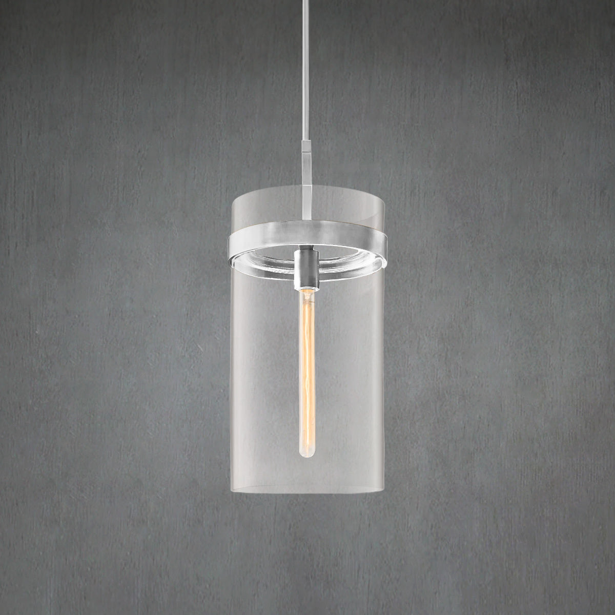 10 Inch Cylindrical Glass Pendant Light - Ravelle